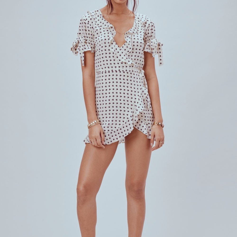 For Love and Lemons Sweetheart Wrap Mini Dress